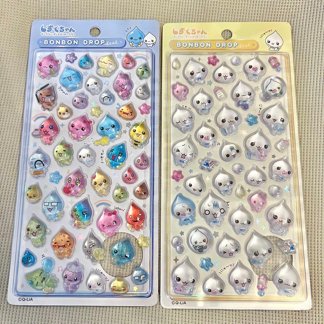 正規品　しずくちゃん　ボンボンドロップシール　大　4種　セット　みるみるちゃん
