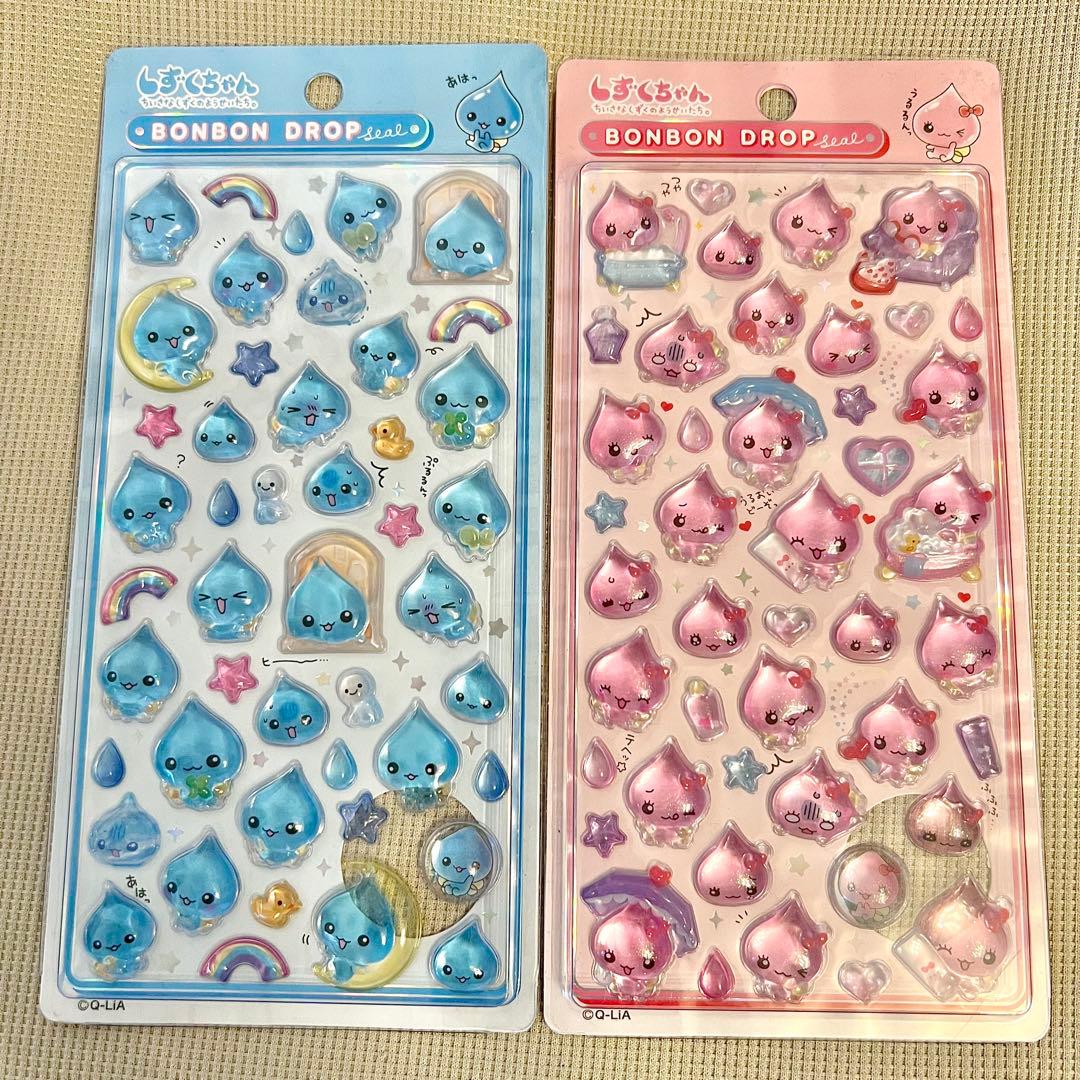 正規品　しずくちゃん　ボンボンドロップシール　大　4種　セット　みるみるちゃん