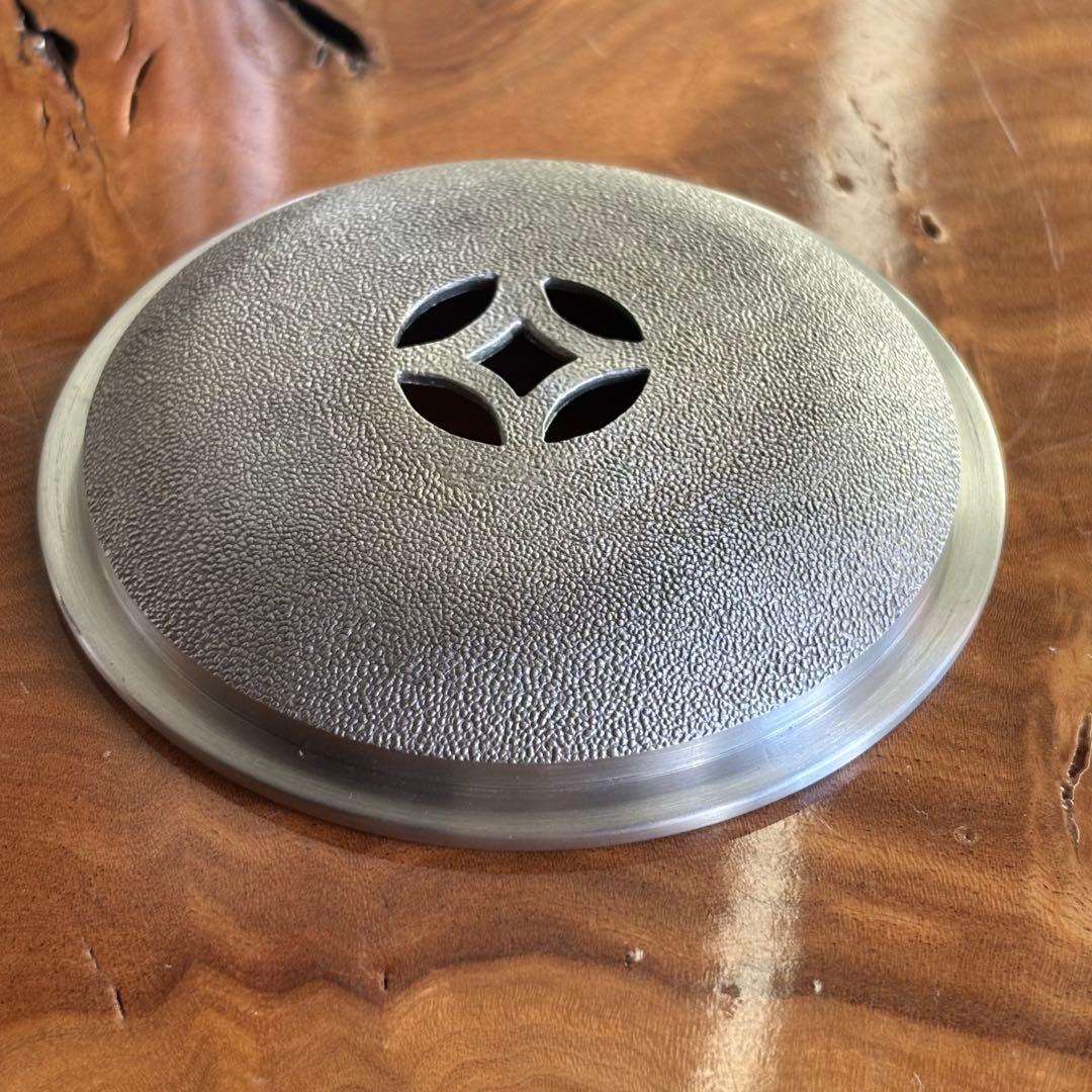 純錫　建水　鍛栄造　廣秀刻　茶道具　共箱