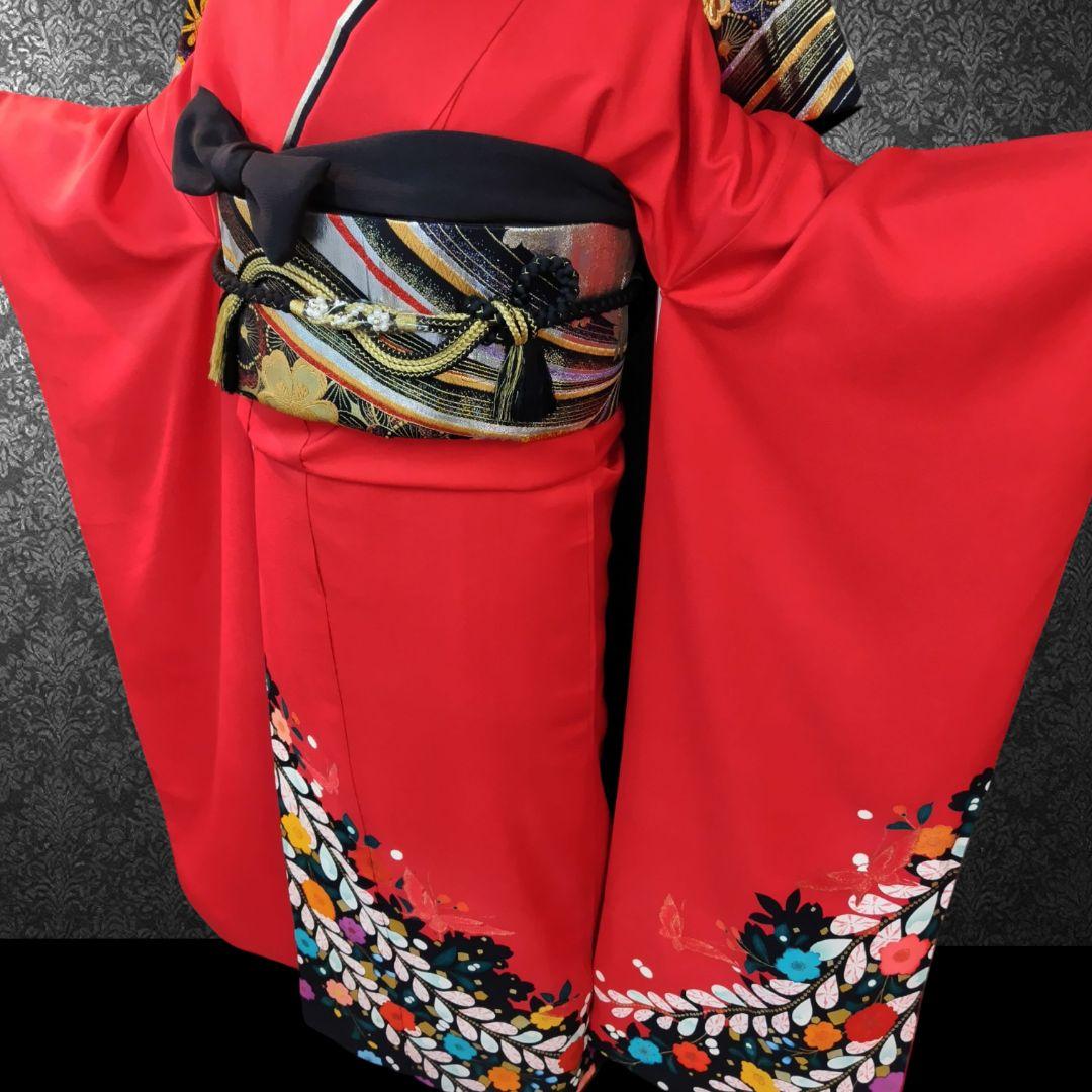 振袖フルセット(7点)・成人式・辻ヶ花・金彩加工・高級手縫・モダン・正絹・逸品