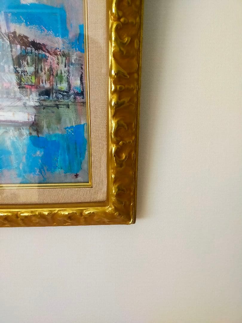 港の風景 油彩画 6f　[脇田　洋](オン　フルール)特価 ¥20000~!!