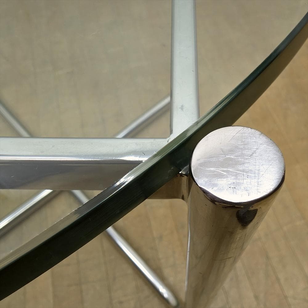 美品　デザイナーズ　カフェテーブル　ガラステーブル　サイドテーブル　リプロダクト