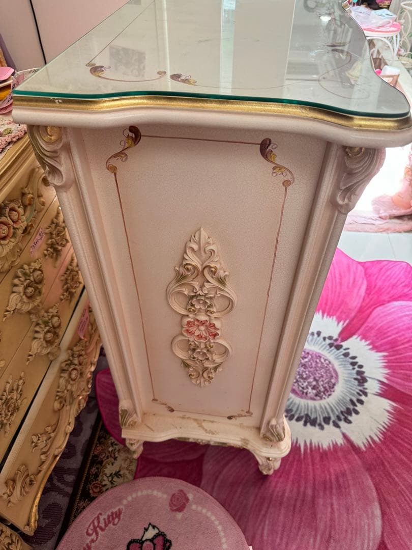 フレンチスタイル キャビネット 4段ロココ調