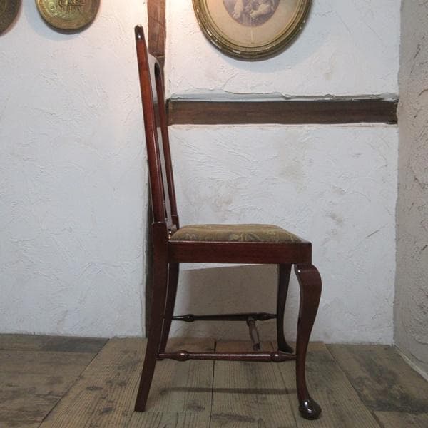 イギリス アンティーク 家具 クイーンアンチェア 猫脚 椅子 英国 4636d