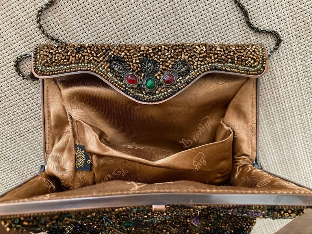 専用【Lumyはしもと】ビーズ刺繍 パーティーバッグ　ブロンズ系 ヴィンテージ