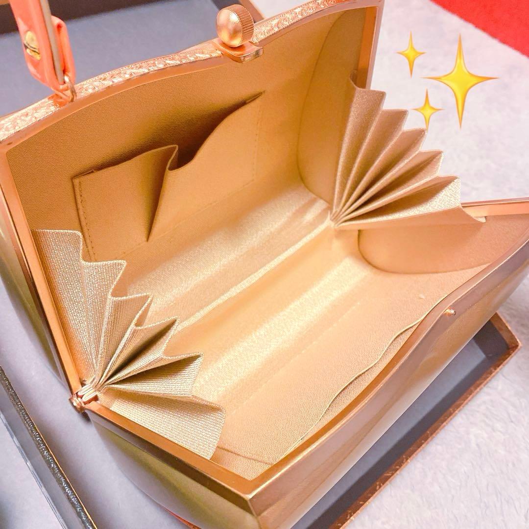 草履　バック　2点まとめてセット　ゴールド　オレンジ　箱付き　艶　光沢　着物