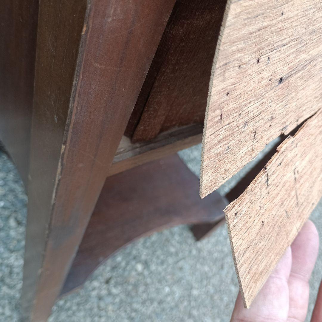 R*a様 4272）アンティーク風　スリムチェスト　引き出し　上面ガラス　難あり