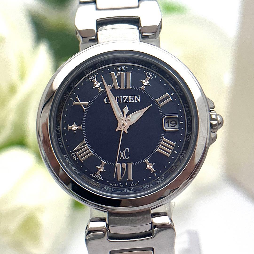 ☆電波ソーラー☆シチズン　クロスシー　ハッピーフライト　レディース腕時計　デイト