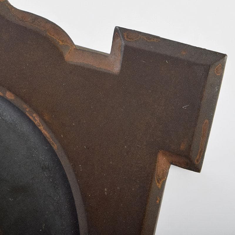 キリスト教　陶器製　聖像画　イコン　聖母子　銅製フレーム　M　R9408