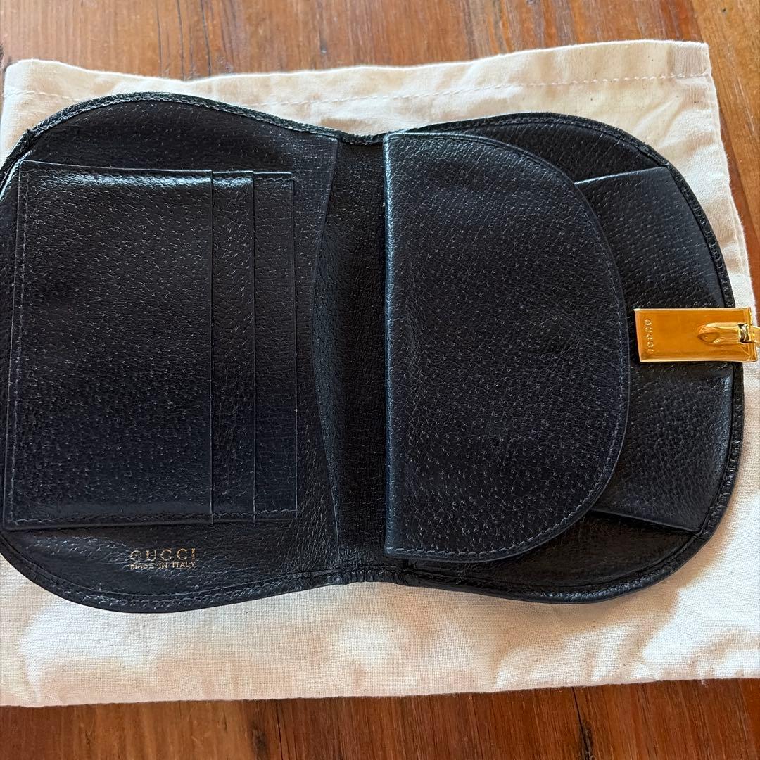 GUCCI オールドグッチ　二つ折り財布 Gゴールド金具