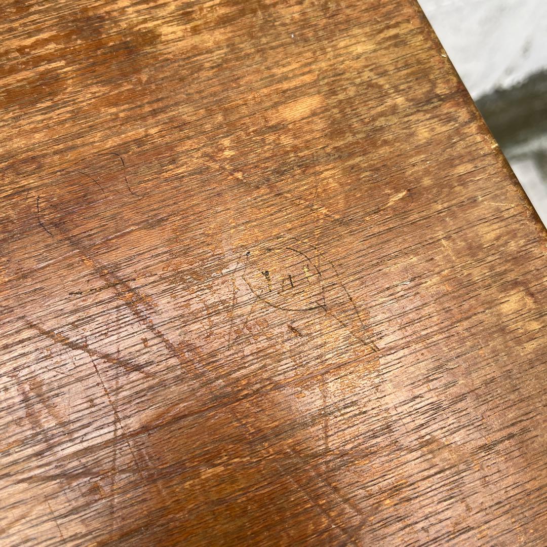 古家具アンティーク◾️古材木製天板×鉄脚アイアン カフェテーブル コーヒーテーブル