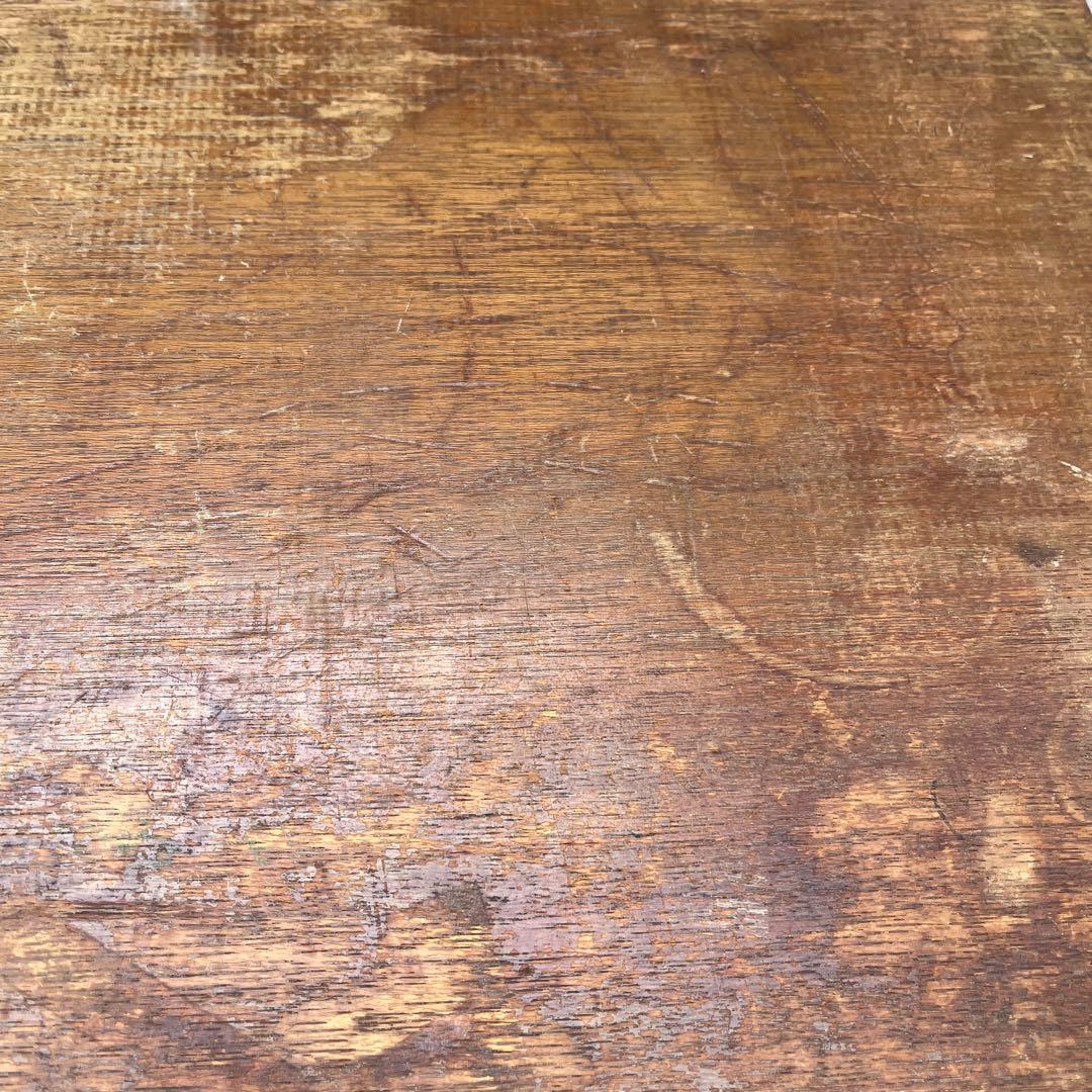 古家具アンティーク◾️古材木製天板×鉄脚アイアン カフェテーブル コーヒーテーブル