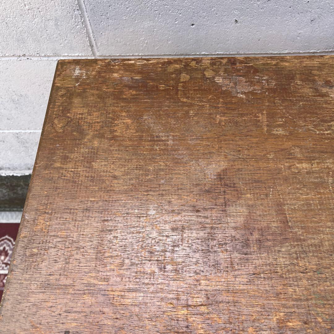 古家具アンティーク◾️古材木製天板×鉄脚アイアン カフェテーブル コーヒーテーブル