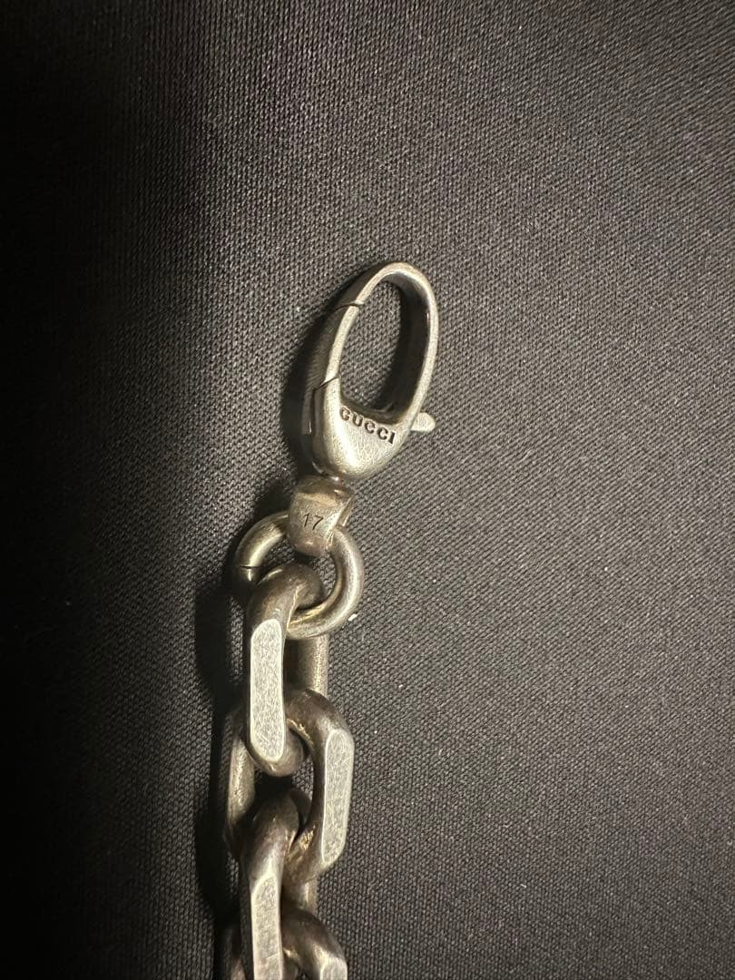 【正規品】GUCCI シルバー ロゴチェーンブレスレット　インターロッキング