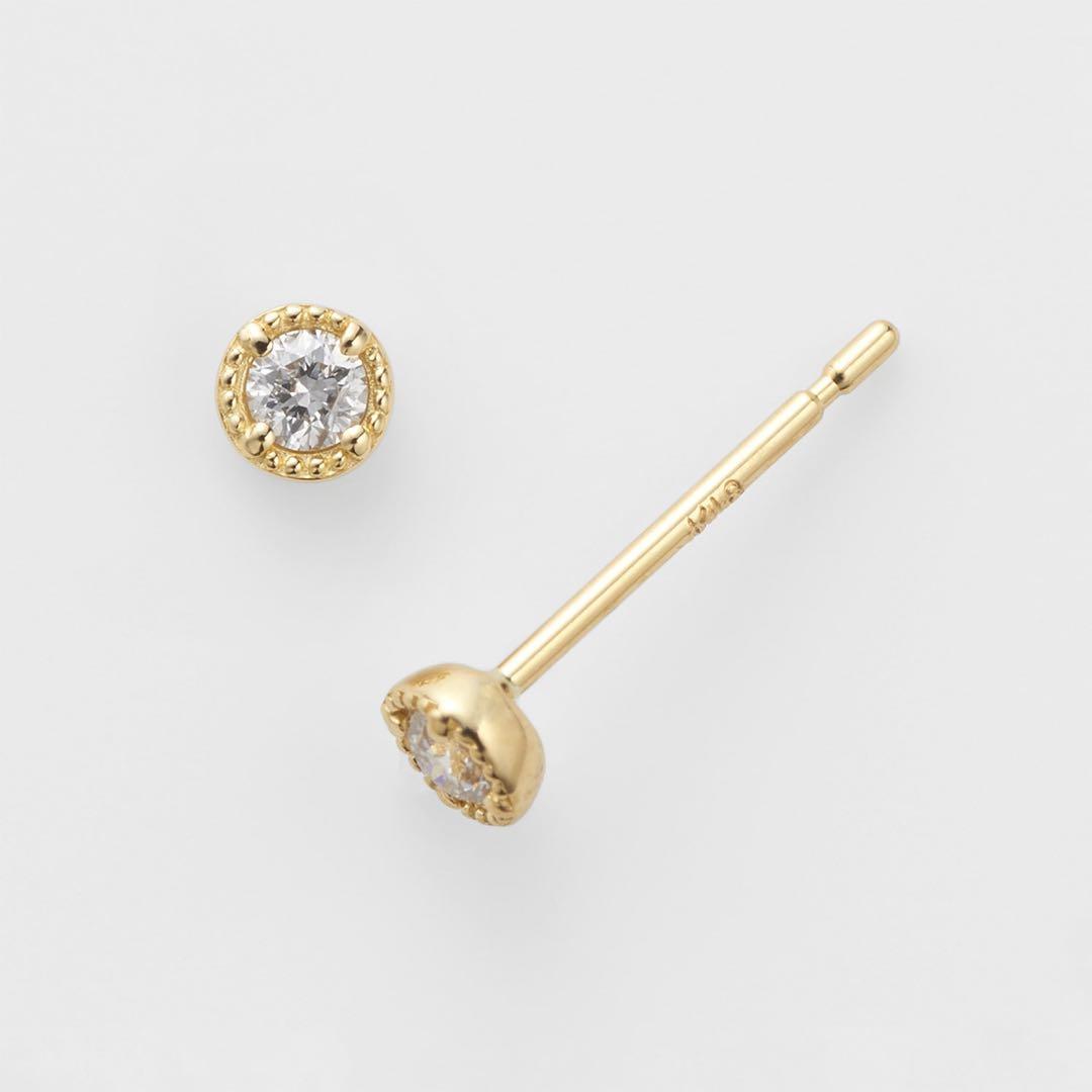 agete K18ダイヤモンドピアス（0.04ct）