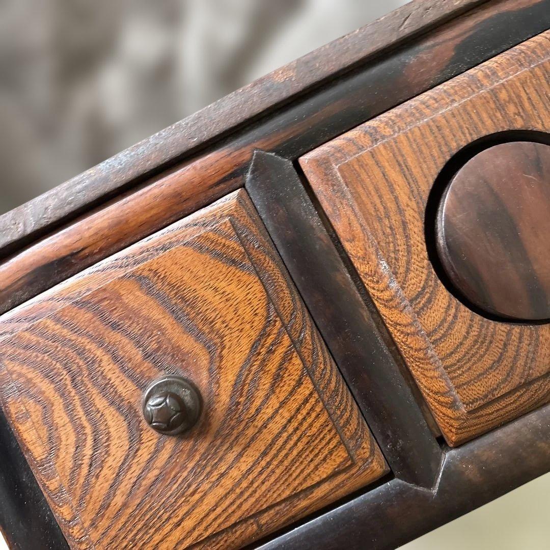 コンパクトな長火鉢　上品　煎茶用　ミニ　灰付き　素敵な木の雰囲気茶道具　状態良い