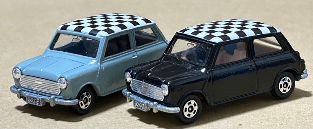 訳あり トミカ ミニクーパー チェックデザイン 2台セット