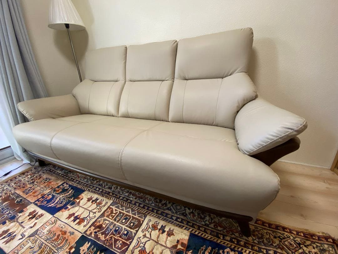 NITORI 送料込 ニトリ 傷・汚れに強い合成皮革 Nシールド 3人用 ソファ