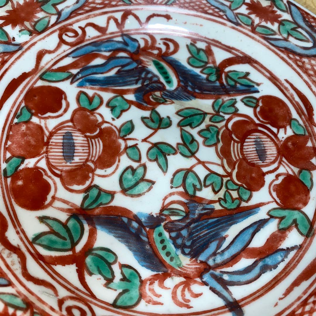 南京赤絵　鳳凰　明時代　大皿