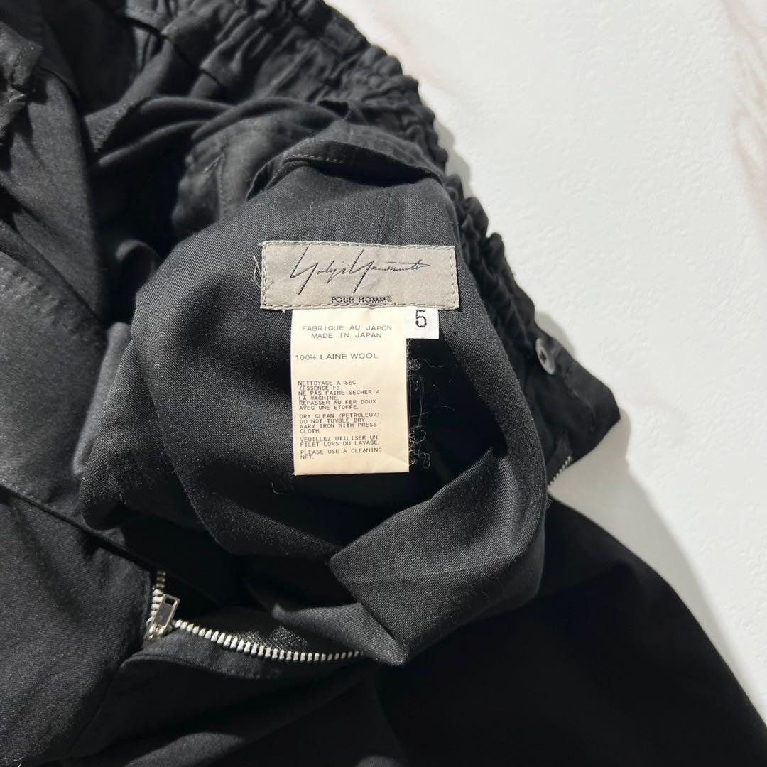極美品⭐️ヨウジヤマモトプールオム ウールギャバジン サルエルパンツ ブラック
