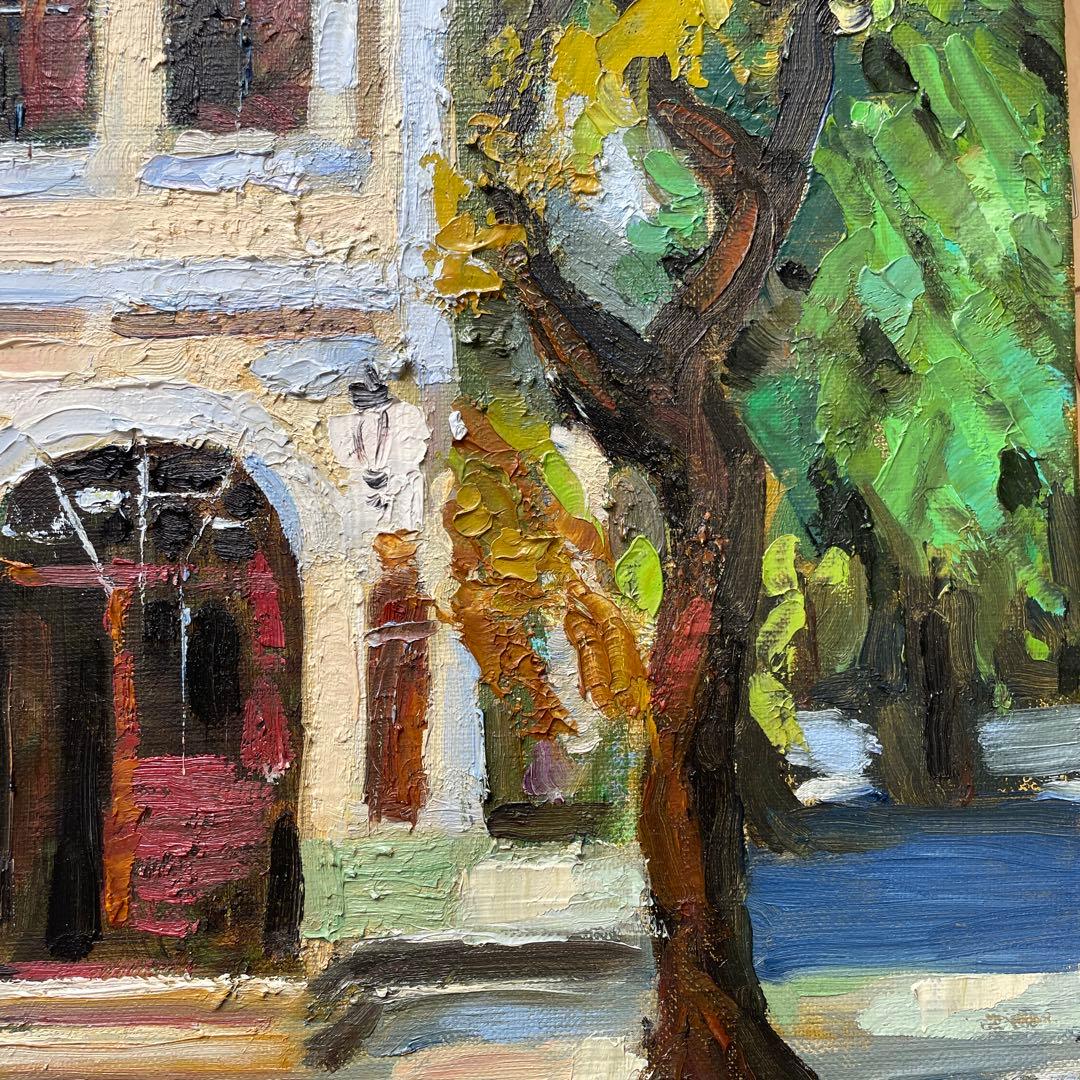 油彩画 F10 建物と自然 2020年