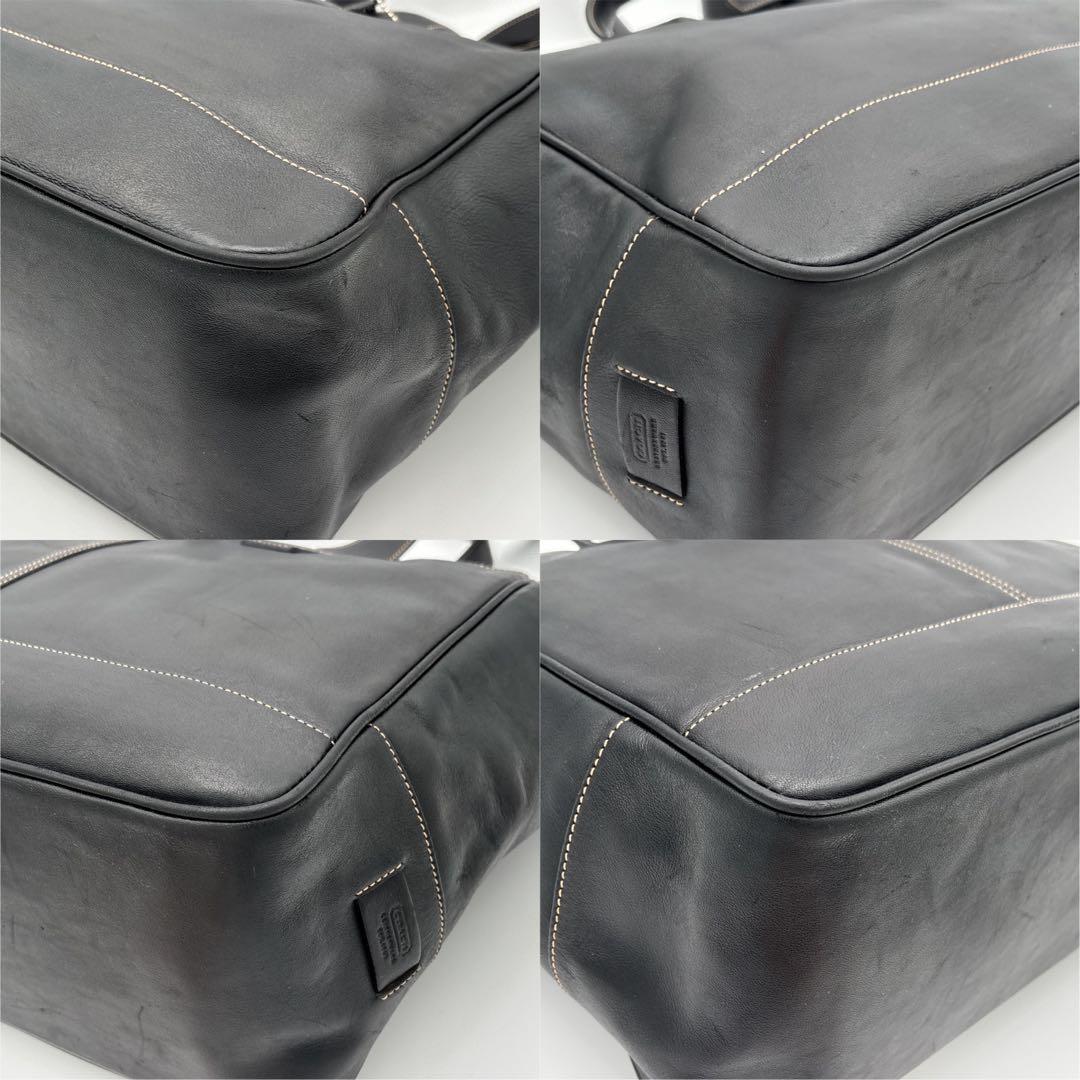 COACH レザー A4収納可能 肩掛け ビジネスバッグ トートバック ブラック