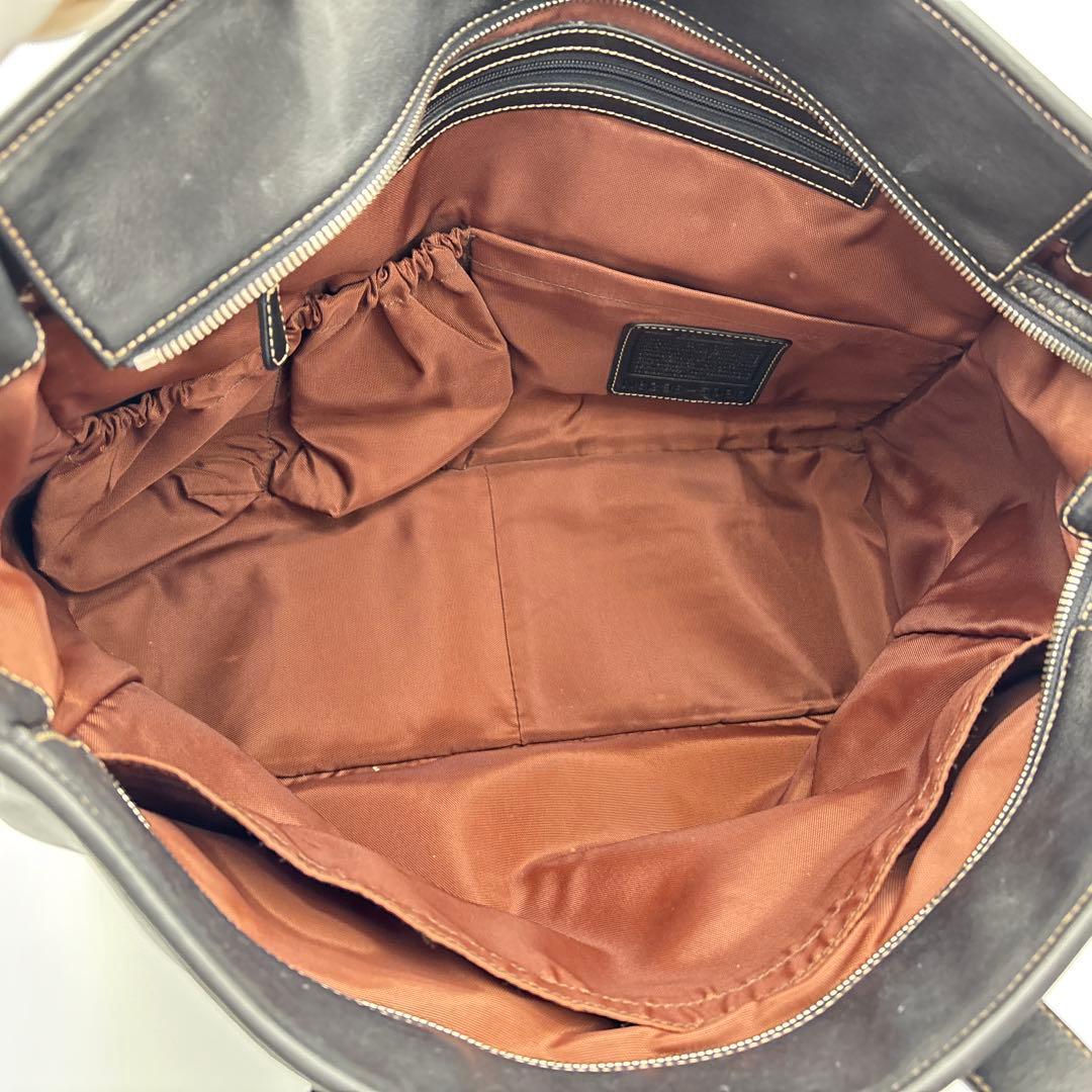 COACH レザー A4収納可能 肩掛け ビジネスバッグ トートバック ブラック