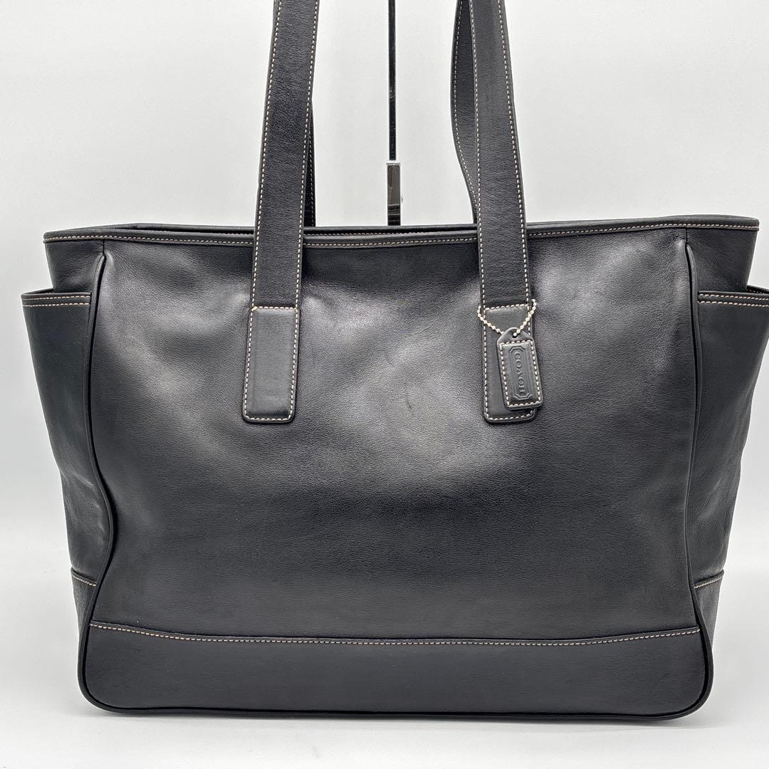 COACH レザー A4収納可能 肩掛け ビジネスバッグ トートバック ブラック