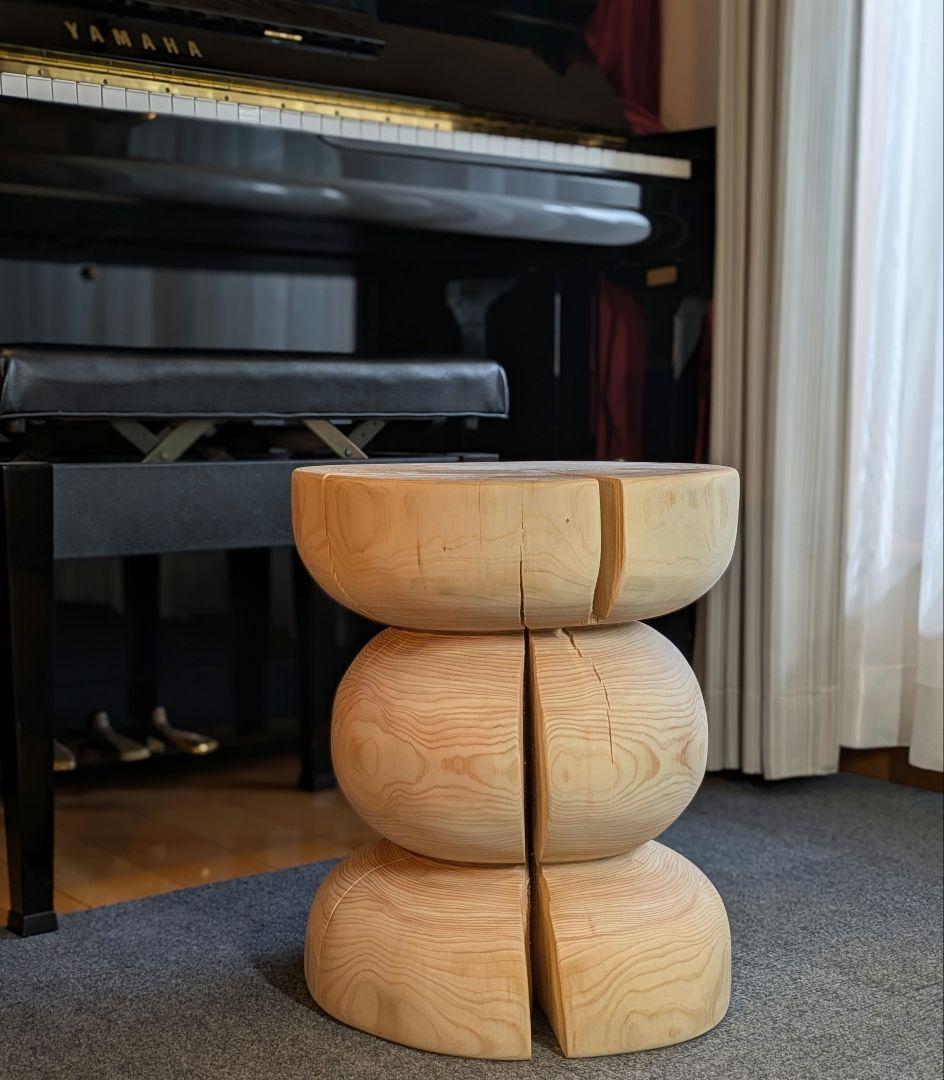 檜　切り株　丸太　椅子　スツール　 テーブル　高さ約41㎝