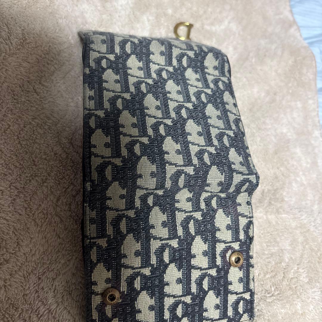 Dior モノグラム 三つ折り財布 ネイビー/ベージュ