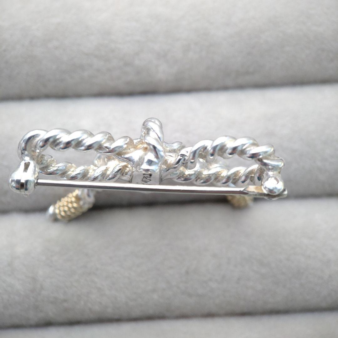 ＊ご成約済＊TIFFANY＆Co.　ツイストリボン　コンビブローチ925 750