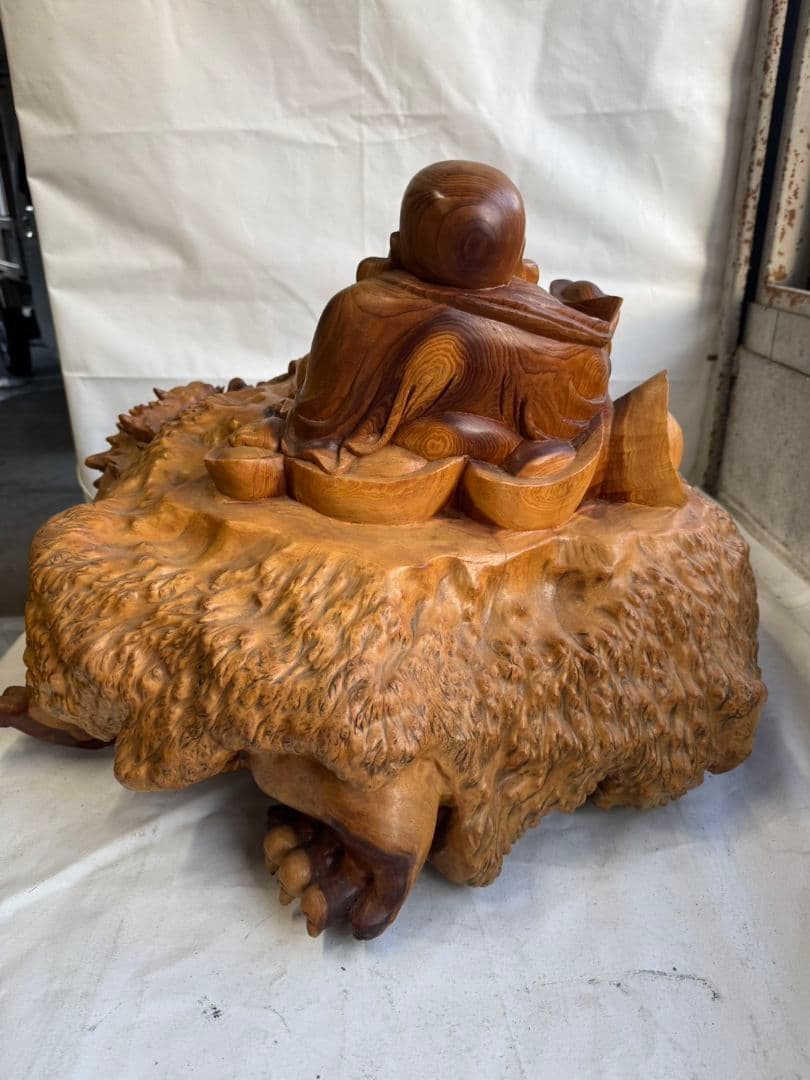 布袋様　木製　オブジェ　インテリア　七福神　縁起物
