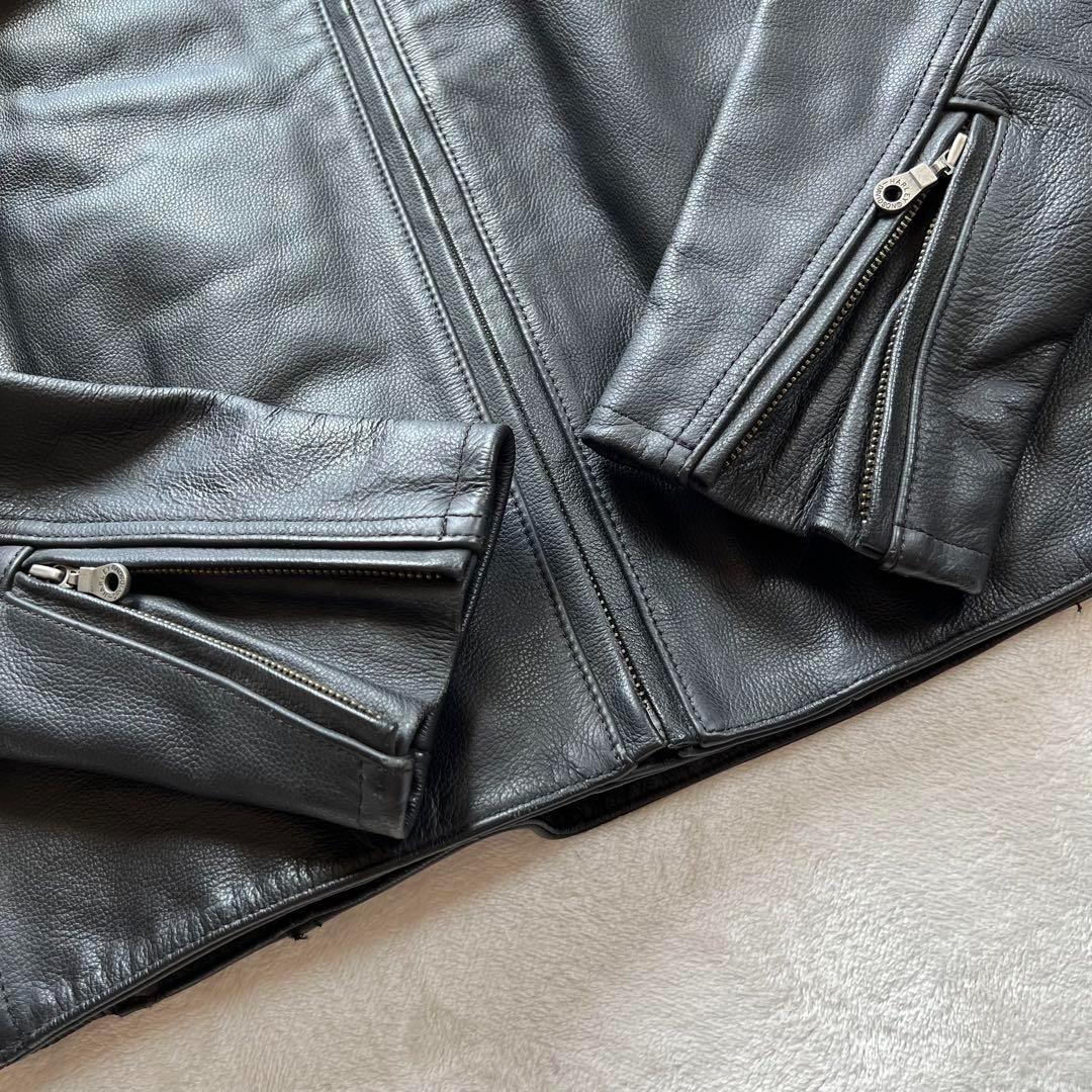 【美品 希少デザイン】ハーレーダビッドソン シングルライダース 本革 黒 L相当