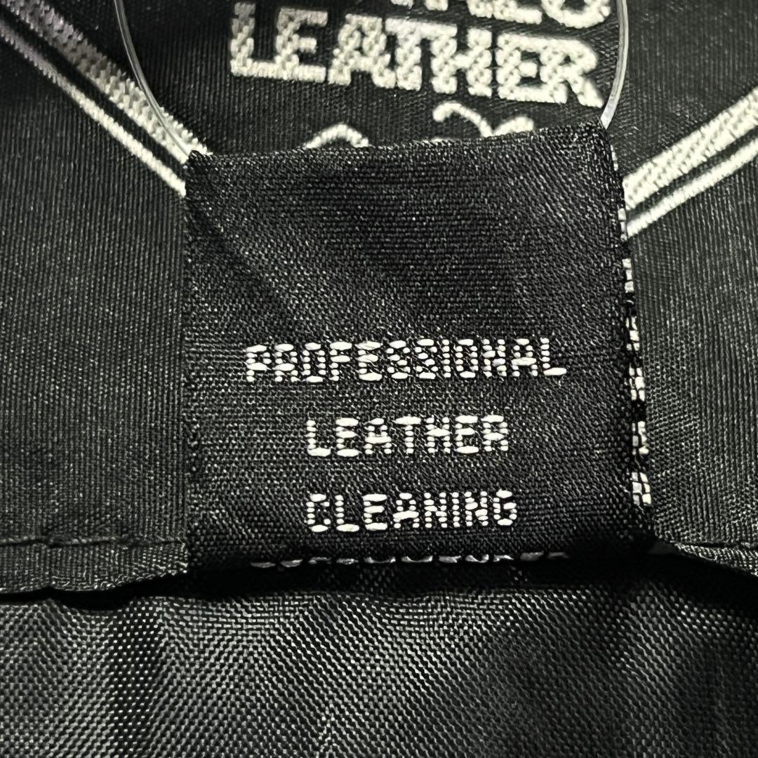 バッファロー レザー ライダースジャケット つぎはぎ 黒 ワッペン　イーグル