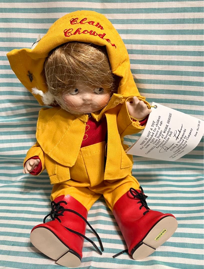 キャンベルスープ古い人形＊アメリカントリー雑貨アンティークドールインテリア飾り