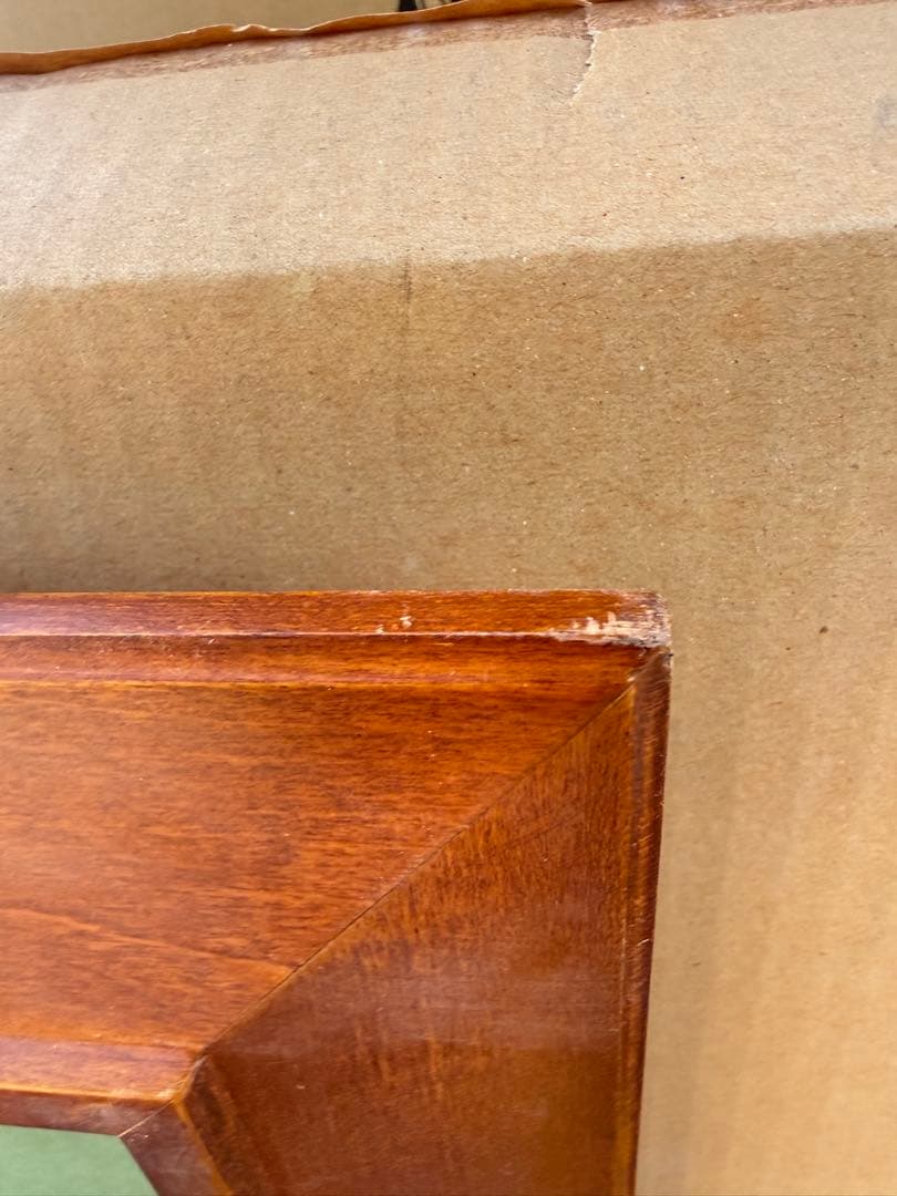 F15サイズブラウン木製油彩額縁 一回のみ使用前面ガラス＆供箱付き1/27倉庫①