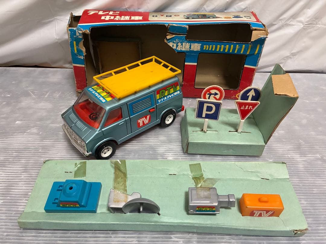 野村トーイ ブリキ テレビ中継車 RTVラジオ・テレビ放送 当時物 昭和レトロ
