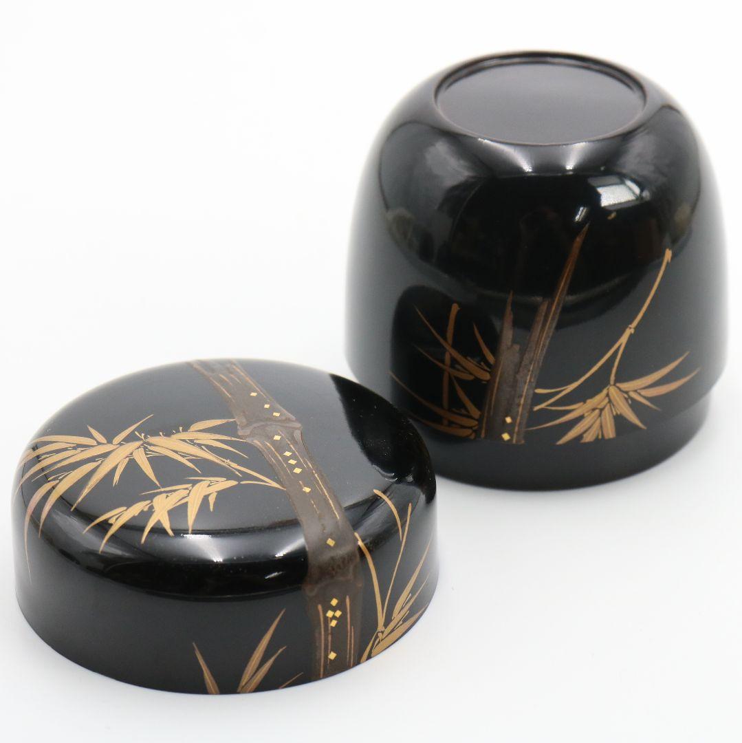 無銘 竹蒔絵 中棗 茶道具　AB814　N1