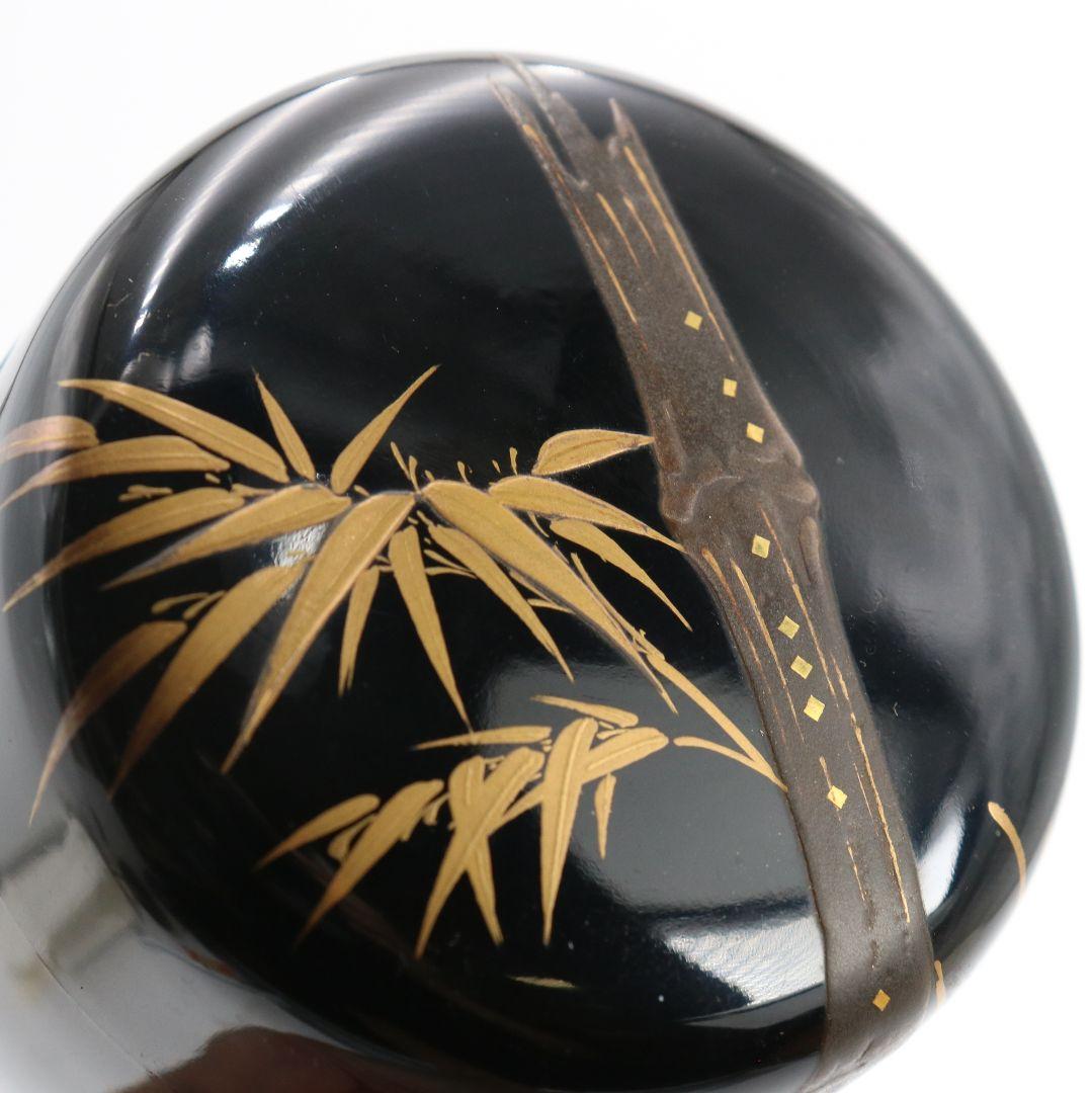 無銘 竹蒔絵 中棗 茶道具　AB814　N1