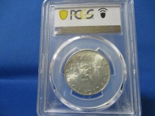 イタリア 500リラ銀貨☆1966年／未使用／PCGS MS65／アンティーク