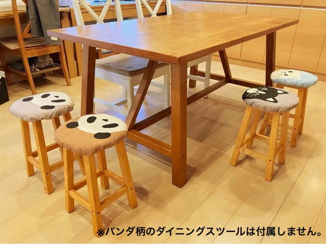 ダイニングスツール　ダイニングチェア　椅子　北欧風　ハンドメイド　2脚　猫柄②