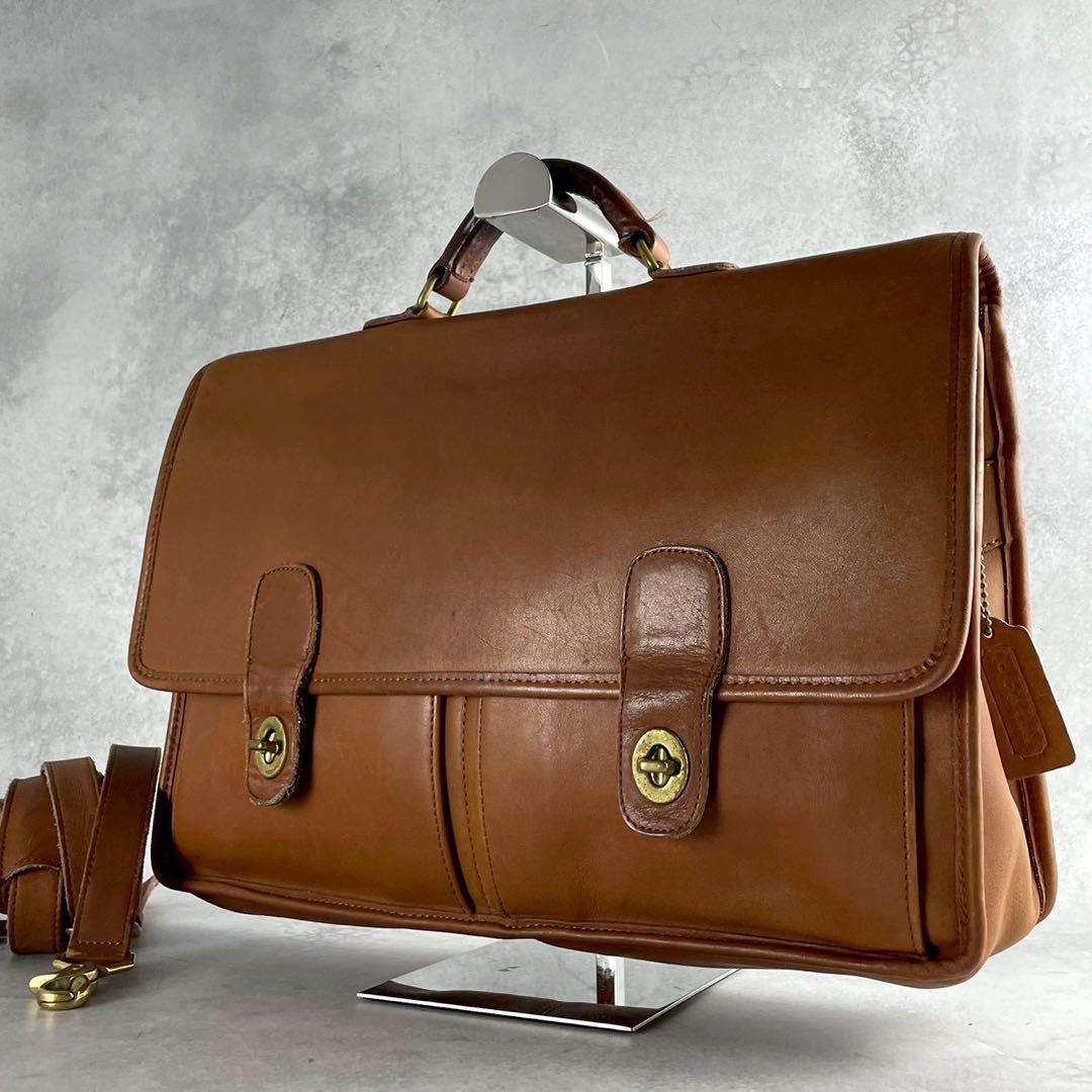 オールドコーチ　ビジネスバッグ　2way ターンロック　レザー　ブラウン