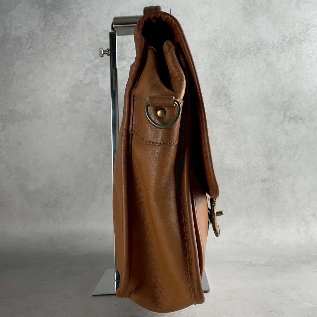 オールドコーチ　ビジネスバッグ　2way ターンロック　レザー　ブラウン