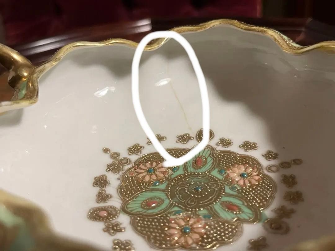 オールドノリタケ　メイプルリーフ印　金彩装飾　陶器ボウル