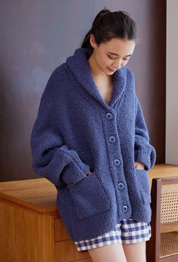 gelato pique　ジェラート ピケ　ロゴジャガードショールカーディガン