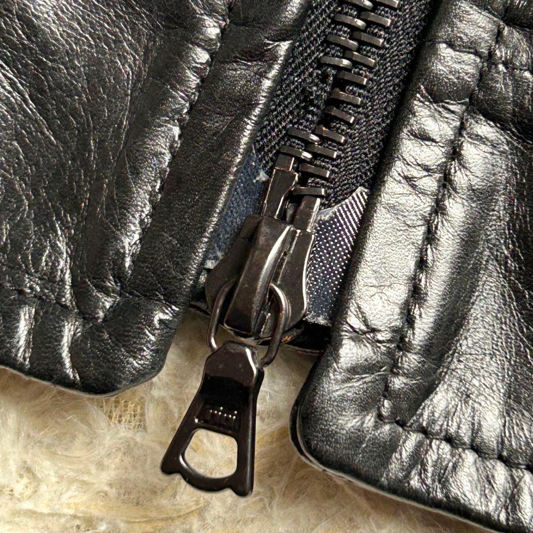 極希少★m0851 牛革 レザー シングルライダース レザージャケット ブラック