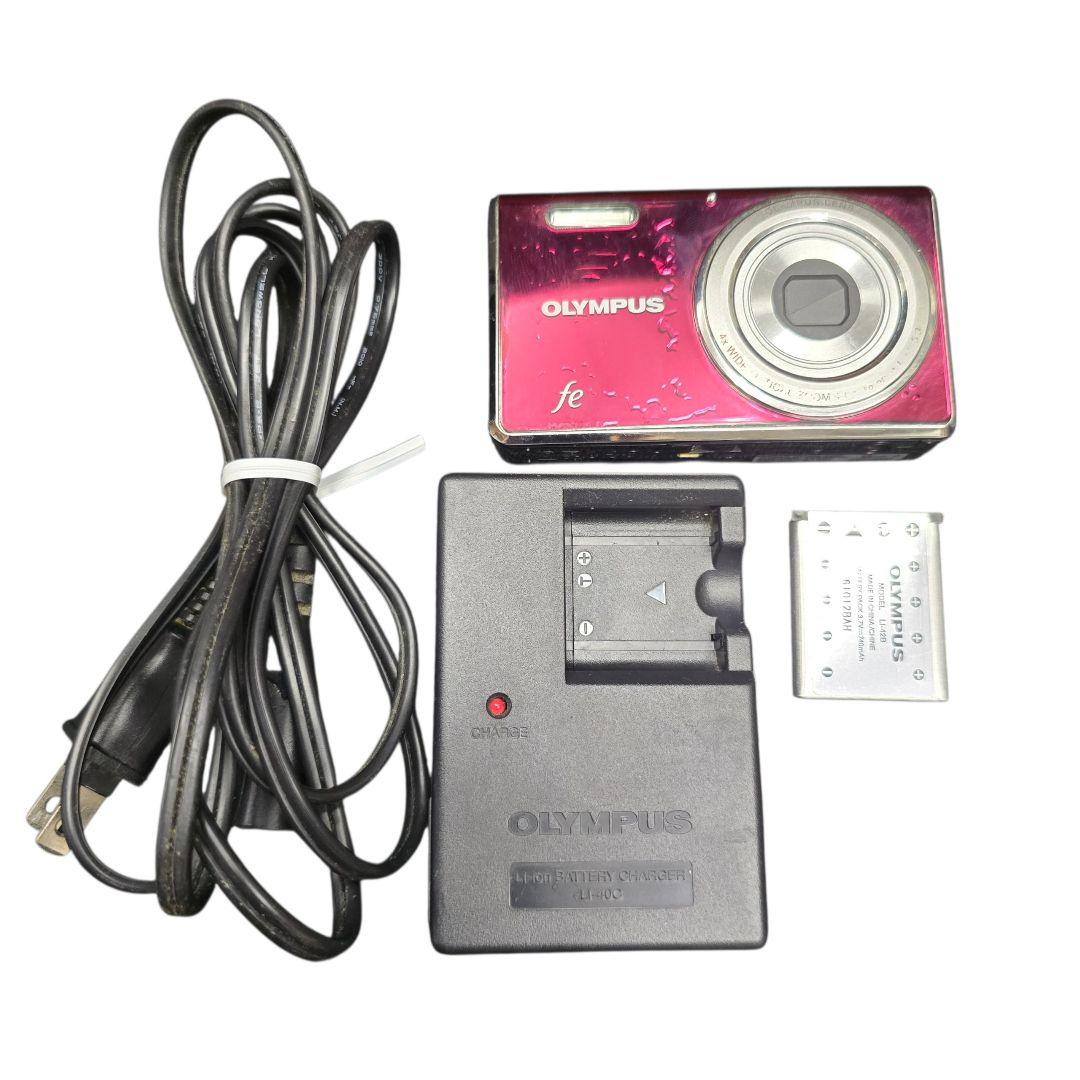 動作OK　OLYMPUS オリンパス fe FE-4000 レトロコンデジピンク