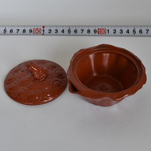 煎茶道 常滑焼 蓮に蛙 急須09