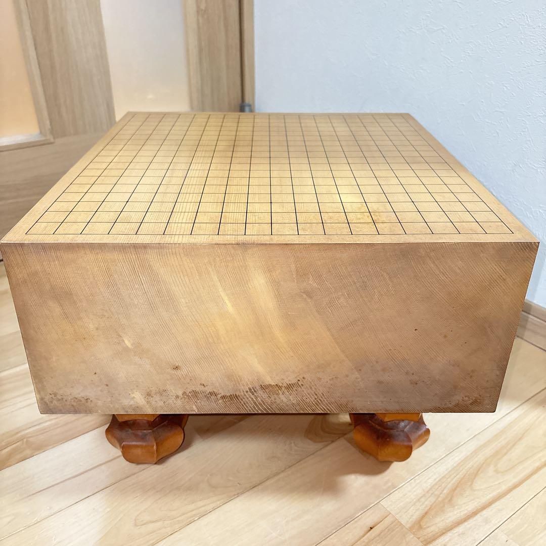 美品 碁盤 脚付き ヘソあり 天然木 厚さ17.3cm