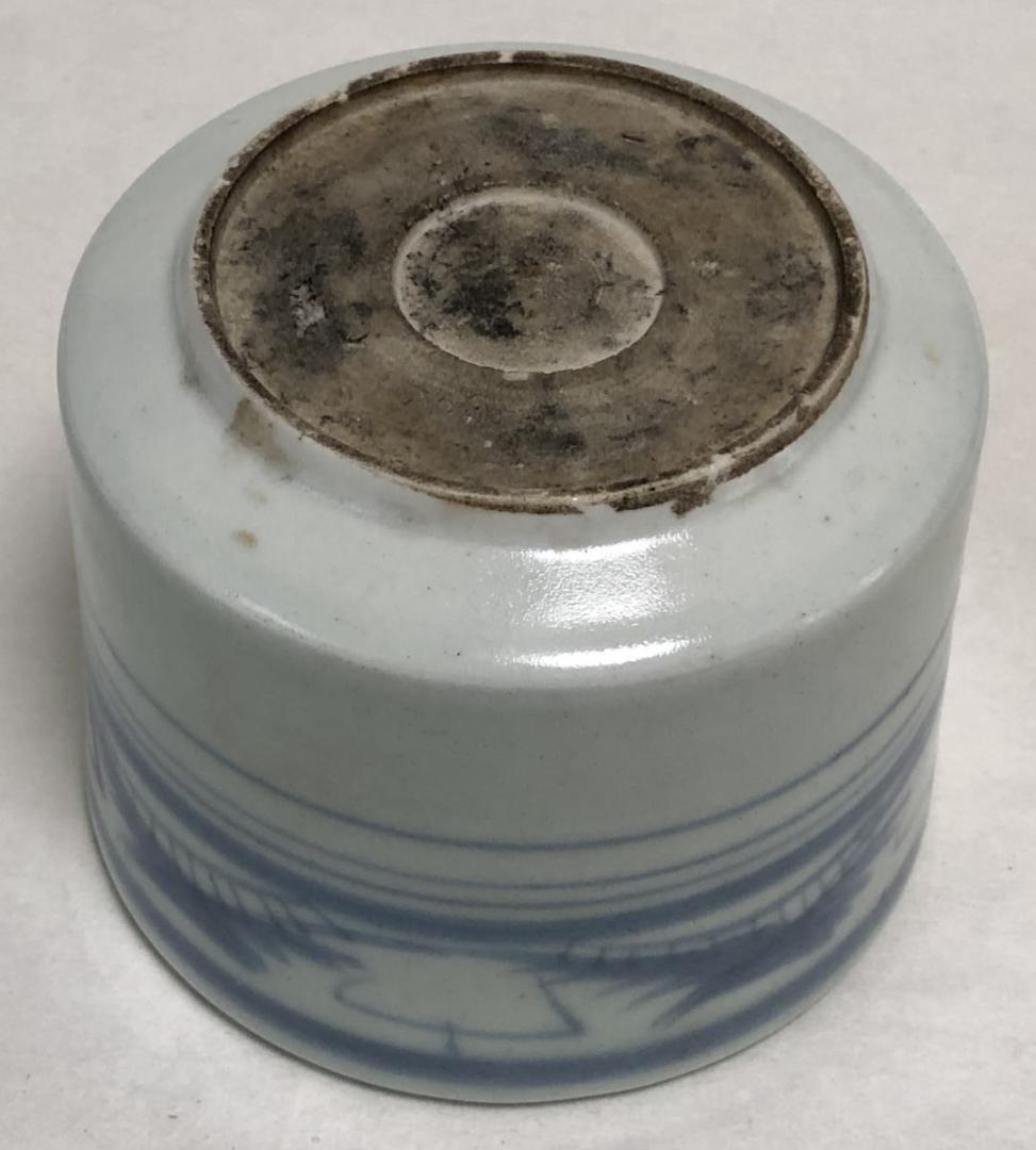 古染付筒 伝世品焼物 青花 ウブ品 入手困難 骨董 中国古玩 WWTT159